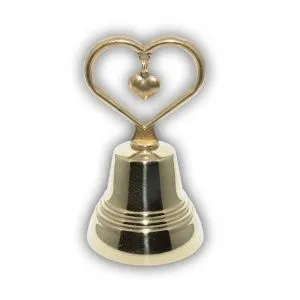 Колокольчик Валдайский KVP4S №4, d50, полированный, с ручкой Сердце.