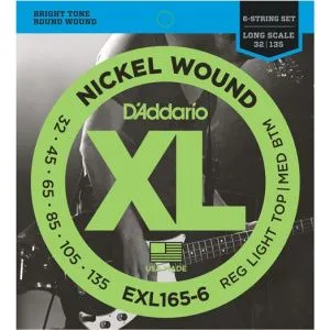D'Addario EXL165-6 (32-135) Комплект струн для 6-струнной бас-гитары.