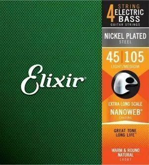 Elixir 14087 Nanoweb (45-105) Комплект струн для бас-гитары.