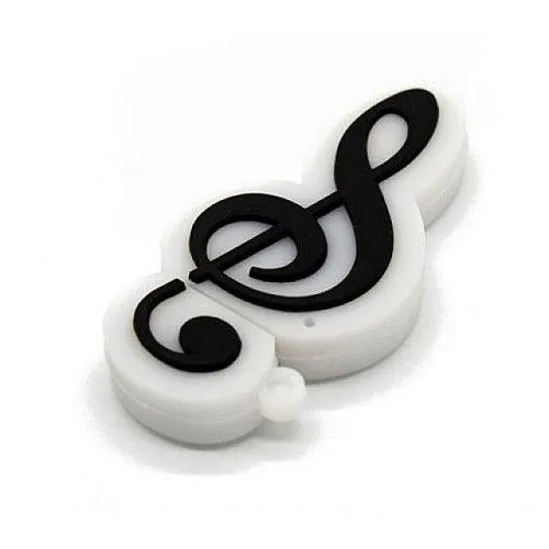 Флешка Скрипичный Ключ черный на белом фоне USB2.0 64Гб.