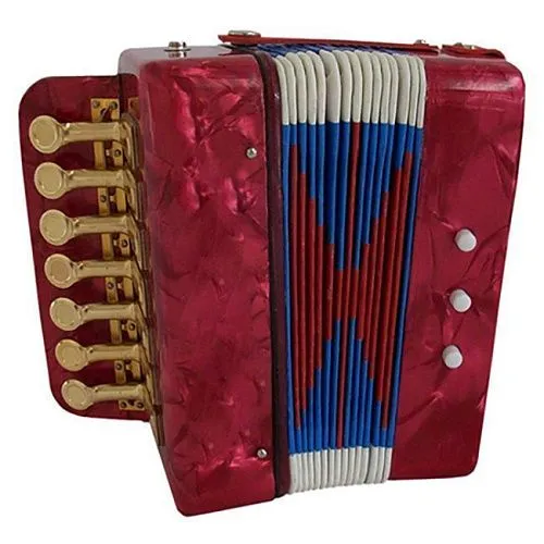 Aurus UC102-R Аккордеон кнопочный сувенирный, красный, с футляром.