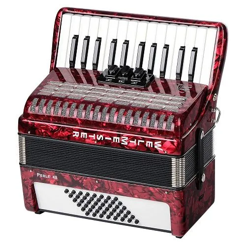 Weltmeister Perle-II-48/26-RD Perle Аккордеон 26/48/II/3, красный, с ремнями и футляром.