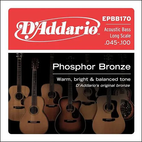 D'Addario EPBB170 Phosphor Bronze (45-100) Комплект струн для акустической бас-гитары, Long Scale.