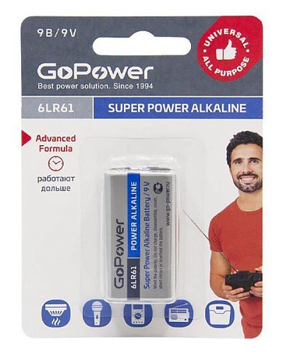 GoPower 00-00017863 Super Power Alkaline Элемент питания "Крона" 6LR61