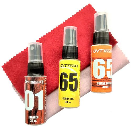 OVTSound OVTSound.Com-2 Комплект для ухода за грифом, масло, очиститель, полироль, 2 салфетки.