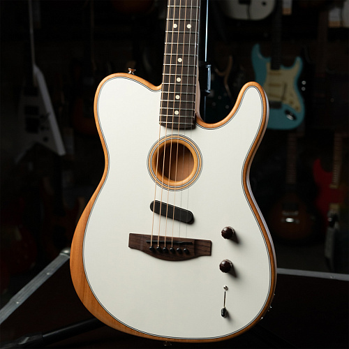 Fender Acoustasonic Player Telecaster Arctic White 2022 Mexico Электроакустическая гитара.